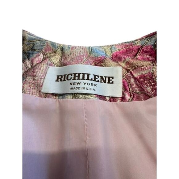 "RICHILENE" RARE! VTG 2 Pc.Set SZ 14 Formal Party Designer USA Metallic Threads - Picture 8 of 16